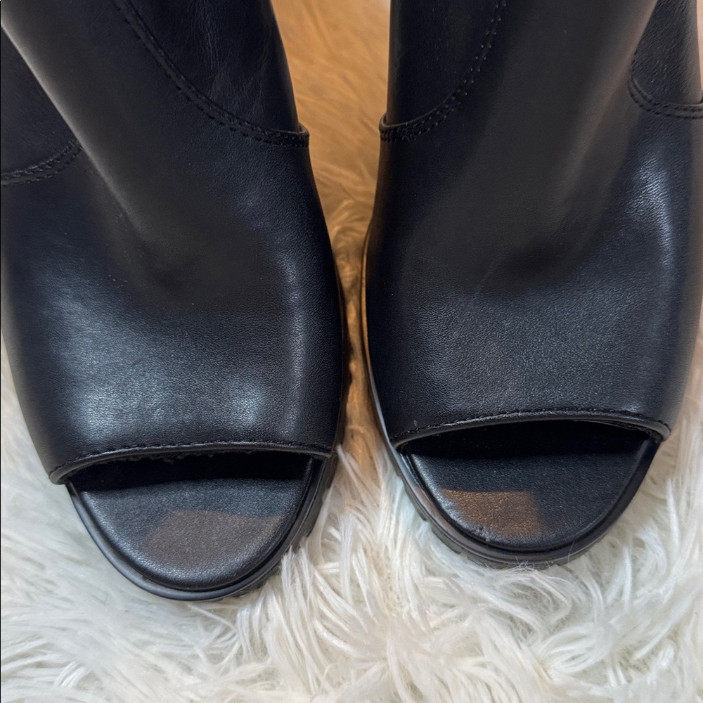 Vince Camuto Chunky Peep Toe Lace-Up Platform Boots - Picture 4 of 6